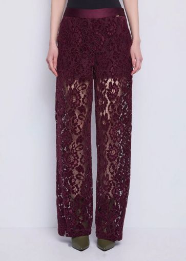 Burgundy lace trousers - elegant style and comfort! GAUDI (SKU)521FD25004