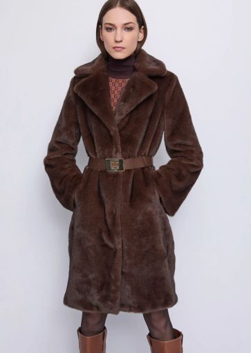 Chocolate women's elegant coat - style and warmth! GAUDI (SKU)521FD39003