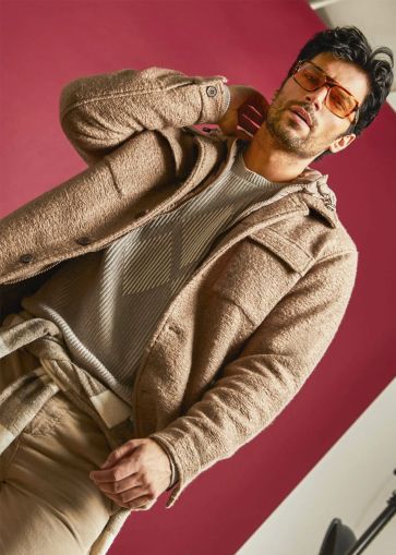 Brown Sporty-Elegant Men's Coat - Fall/Winter GAUDI (SKU) 521GU35009