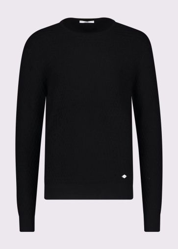 Black men's viscose sweater - elegant and stylish GAUDI (SKU) 521GU53009