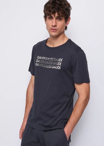 Men's cotton T-shirt with logo - style and comfort GAUDI (SKU)521GU64014
