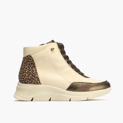 Кремави дамски маратонки с леопардов принт PITILLOS (SKU)10754