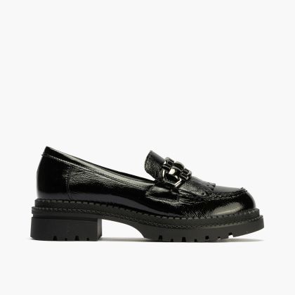 Black patent leather loafers – elegant and stylish!PITILLOS (SKU)10790