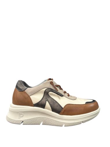 Sports shoes beige/brown genuine leather PITILLOS (SKU)10912