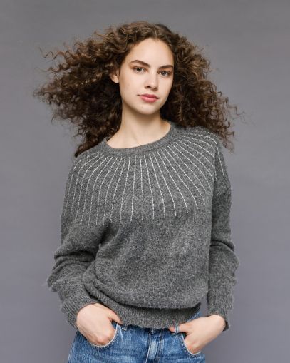 Women's knitted blouse with crystals ACCESS FASHION (SKU) 8000