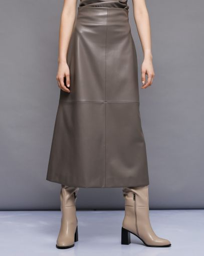 Long leather skirt - elegant and stylish look ACCESS FASHION (SKU) 6017