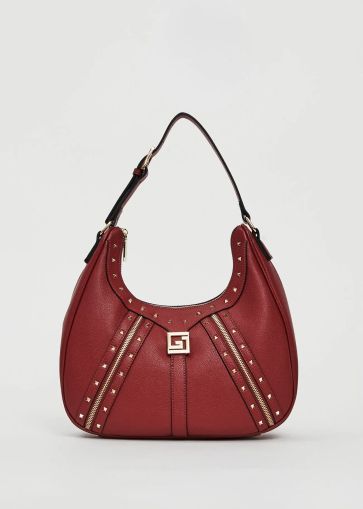 Бордо хобо чанта с капси - стил и елегантност GAUDI (SKU) 12400
