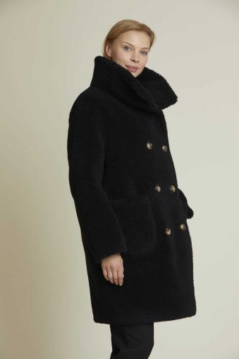 Елегантно черно дамско палто – за всеки ден DERHY (SKU) A185007