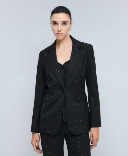 Black women's jacket with sequins - Glitter and style ACCESS FASHION (SKU) 1057