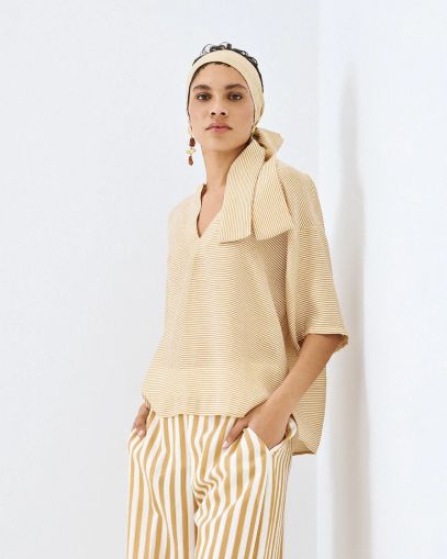 Блуза "Лятна свежест" - къс ръкав, V-образно деколте ACCESS FASHION (SKU) 2016