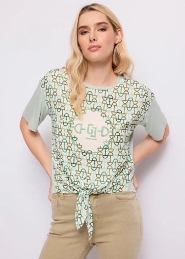 Geometric print T-shirt - style and comfort with logo and tie GAUDI (SKU) 611BD64055