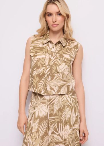 Women's sleeveless shirt with floral print - Summer freshness GAUDI (SKU) 611BD45020