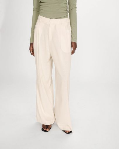 Women's Vanilla Linen Striped Pants GRACE & MILA (SKU) 13012