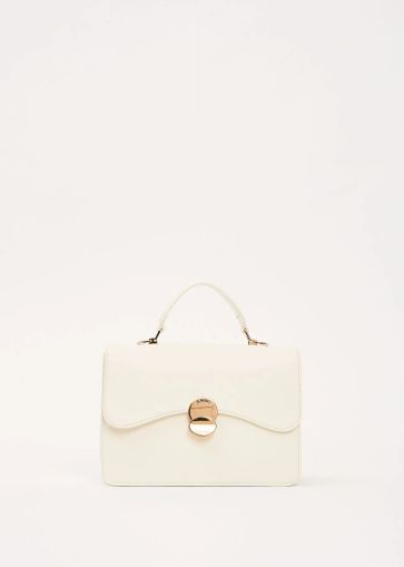 Бяла дамска  чанта с горна дръжка и презрамка за рамо GAUDI (SKU) 12480