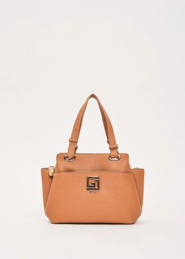 Beige women's bag with top handle and shoulder strap GAUDI (SKU) 12781