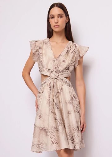 Elegant short dress with ruffles - captivating look GAUDI (SKU) 611FD15018