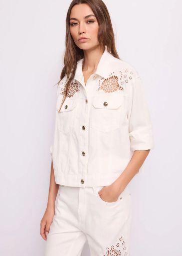 Бяло Дамско Дънково Яке - Стил и Комфорт GAUDI (SKU) 611BD35016