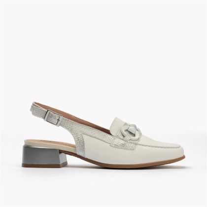 White elegant women's mid-heeled sandal - style and comfort!PITILLOS (SKU)11151