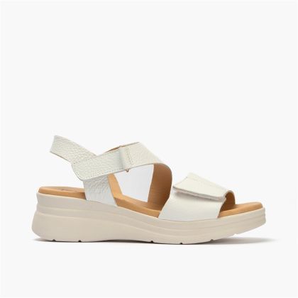 Бели дамски сандали на платформа - Ежедневен комфорт и стил!PITILLOS (SKU)11293