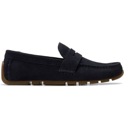 Men's Classic Navy Blue Suede Moccasin - Elegant and Comfortable!CLARKS (SKU)26184514