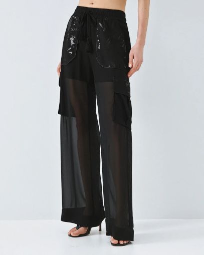 Тренди Дамски Карго Панталон с Прозрачен Крачол – Модерна Визия ACCESS AFSHION (SKU) 5000