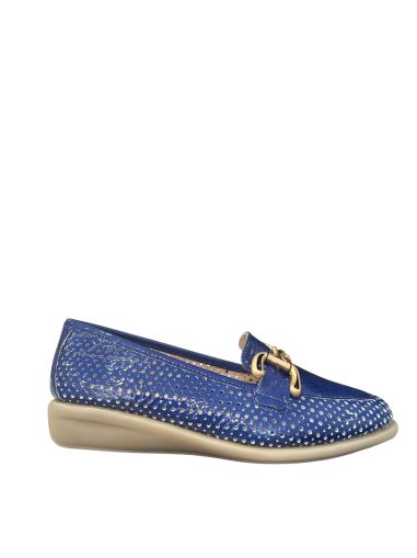 Дамски ежедневни обувки естествен лак, наситено сини, анатомична стелка.RELAX ANATOMIC (SKU)2761