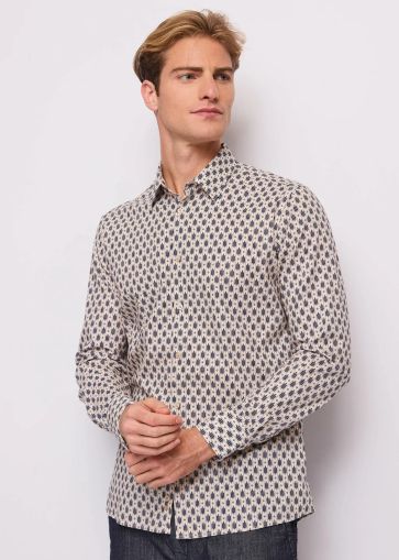 Men's stylish long-sleeved cotton shirt - comfort and elegance for the day GAUDI (SKU)611GU45023