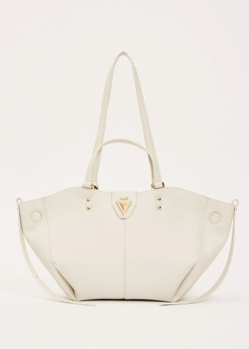 White handbag with mini purse accessory - elegant and modern look GAUDI (SKU) 12771