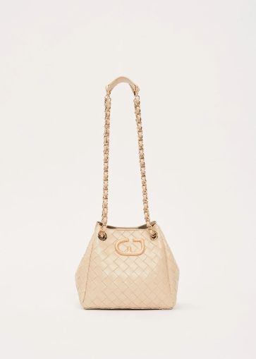 Woven eco-leather bucket bag - elegance and style GAUDI (SKU) 12853