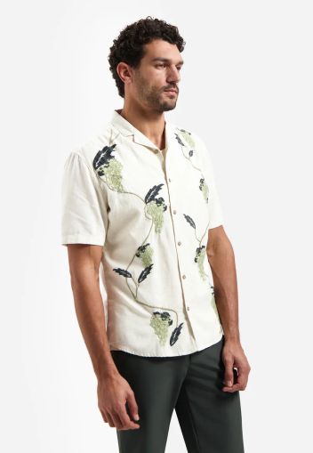 Men's short-sleeved shirt: lyocell and linen - breathable, stylish, comfortable for summer NO EXCESS (SKU) 31440353