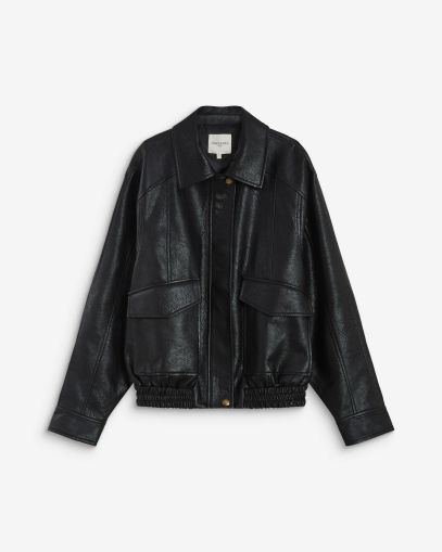 Women's bomber jacket in black - perfect, modern, comfortable and warm! GRACE&MILA (SKU)111003.