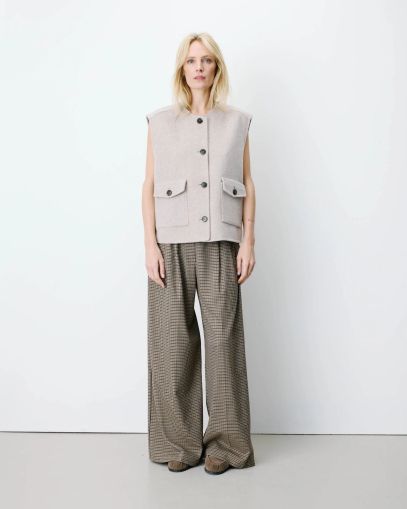 Women's sleeveless vest with wool, gray - warm and stylish! GRACE&MILA (SKU)111007