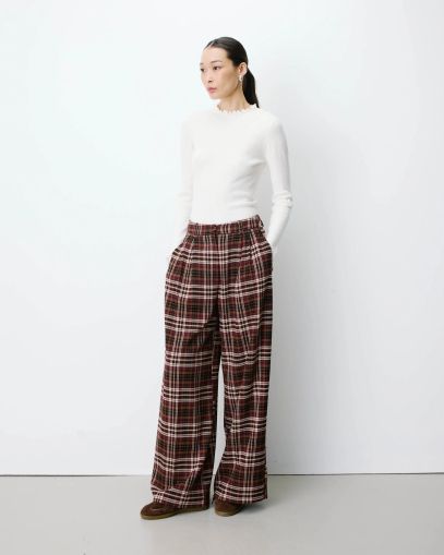 Women's elegant plaid pants for office and everyday wear GRACE&MILA (SKU)13036