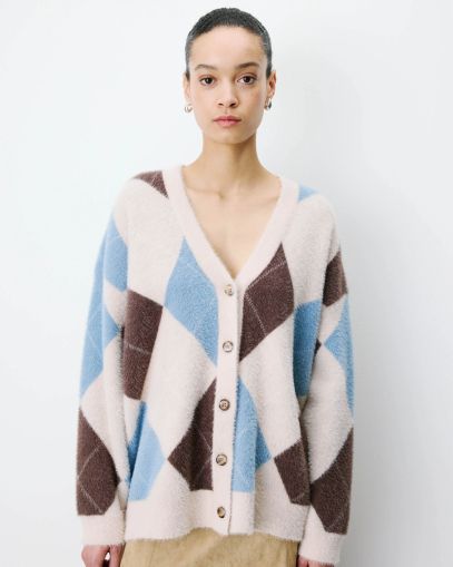 Women's oversized cardigan Alexan with V-neck for everyday chic and comfort GRACE&MILA (SKU) 17067