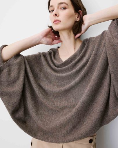 Women's Poncho Sweater: Wool and Cashmere – Luxury, Warmth and Elegance GRACE&MILA (SKU) 17095