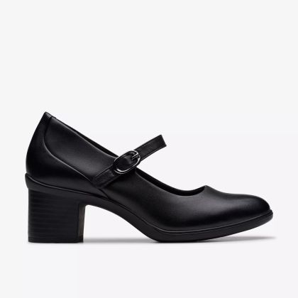 Дамски Обувки Среден Ток Черни с Кайшка – Стил и Комфорт за Всеки Ден!!!CLARKS (SKU)26182996