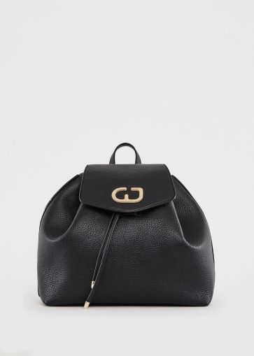 Black eco-leather backpack – urban, elegant, comfortable, and practical GAUDI (SKU) 13122