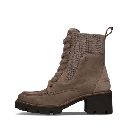 Women's gray suede heeled boot - with high quality style and comfort!SALAMANDER (SKU)AXW30,