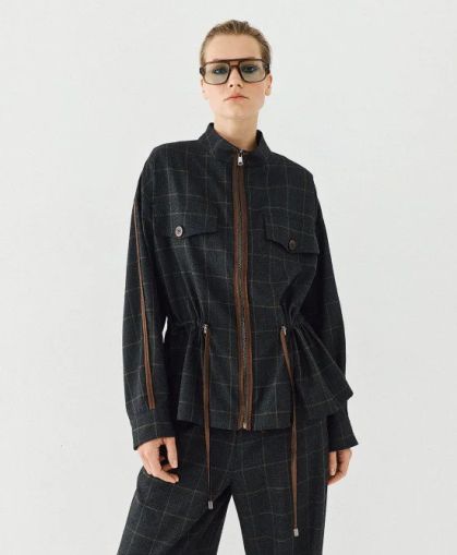 Дамско яке каре сиво - Елегантно, топло и стилно за твоя есенен аутфит.ACCESS FASHION (SKU)1035