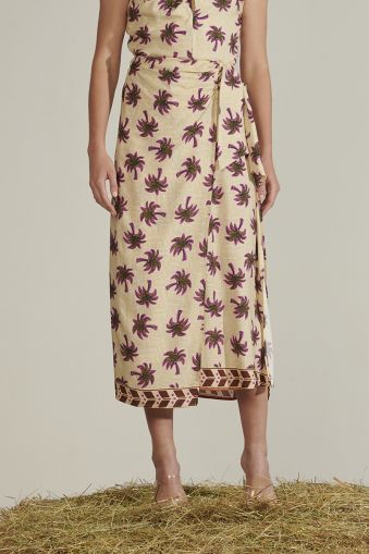 LE SARTE DEL SOLE Women's Midi Palm Skirt (SKU)3100