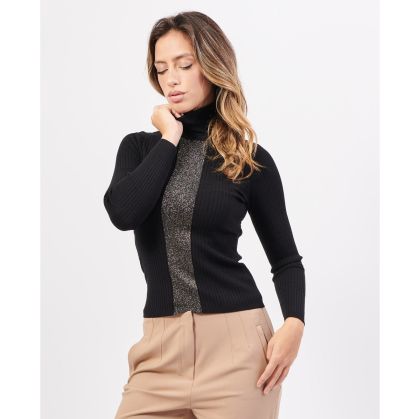 Fine women's elastic sweater in black color GAUDI (SKU) 421BD53051.