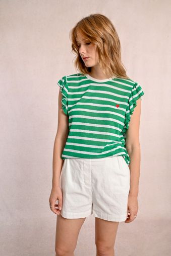 Women's striped T-shirt with decorative print MOLLY BRACKEN (SKU) LA1740DE