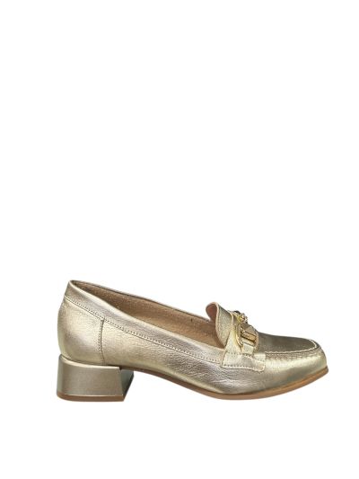 Elegant women's low-heeled shoe in gold color PITTILOS (SKU) 10480