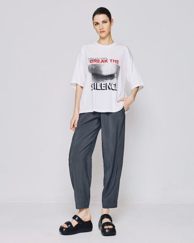 Women's oversize T-shirt with print ACCESS FASHION (SKU) 2181