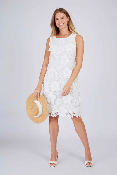 Short lace dress in white DERHY (SKU) P515026