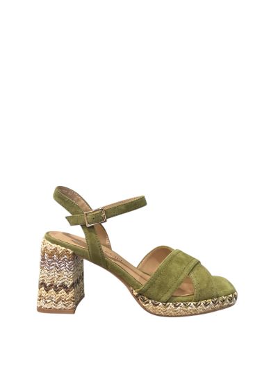 Elegant sandal high heel in green REGARDE LE CIEL (SKU) ANNABEL04