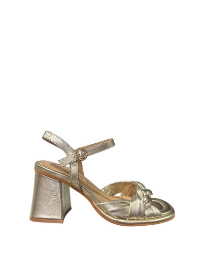 Elegant women's sandal in gold color high heels REGARDE LE CIEL (SKU) Perla01