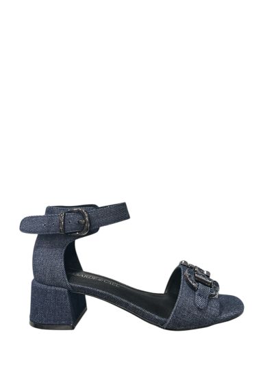 Women's mid-heeled denim sandal REGARDE LE CIEL (SKU) YEREMI41