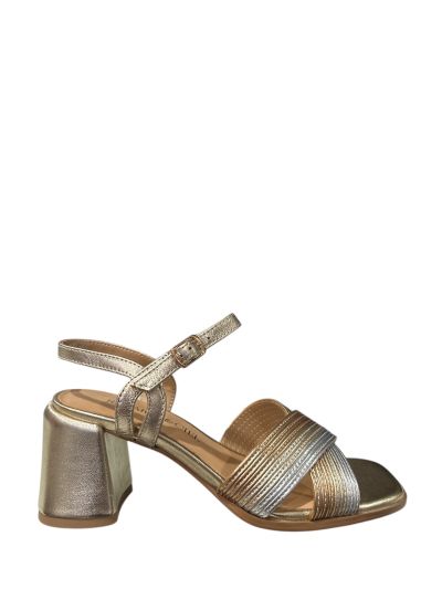 Elegant women's sandal in gray color with high heels REGARDE LE CIEL (SKU)MARISSA03.