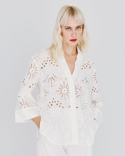 Women's shirt Broderie with sequins - elegant look ACCESS FASHION (SKU) 2130